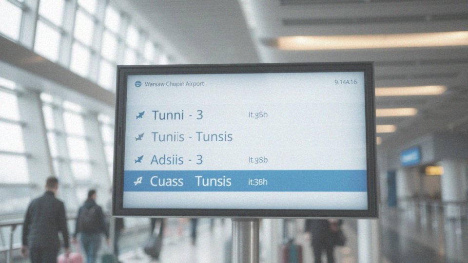 Jakie są średnie czasy lotów z Warszawy do Tunezji?